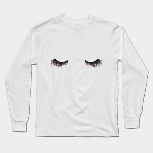 Dramatic dreaming - closed eyes with gorgeous lashes Long Sleeve T-Shirt by katerinaizotova